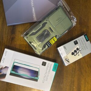 Green Protective Phone Case with Screen Protector for a Samsung Galaxy S24